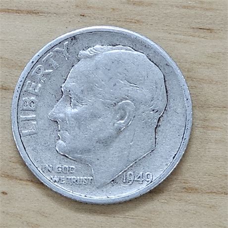 1949 S Roosevelt Dime 90% Silver