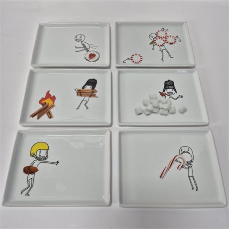 Retired Crate & Barrel Oliver Appetizer Snack Plates