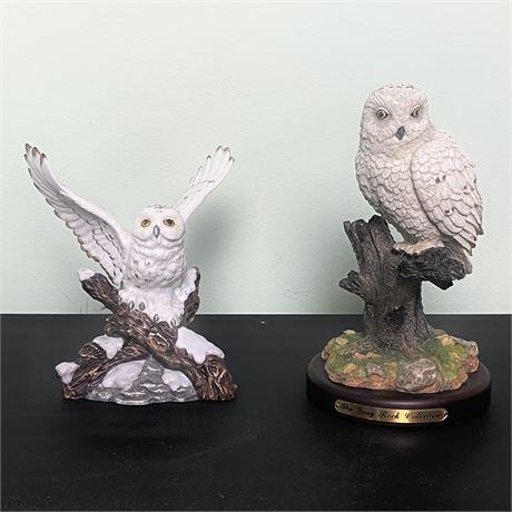 Amy & Addy Grey Rock Collection Snowy Owl with Coordinated Owl Statue