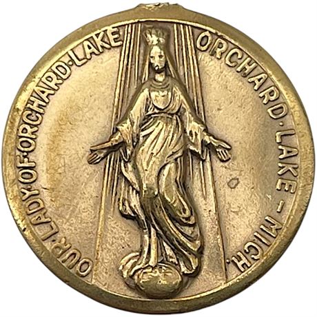 10k Gold Our Lady of Orchard Lake Medallion (Suspension Missing)