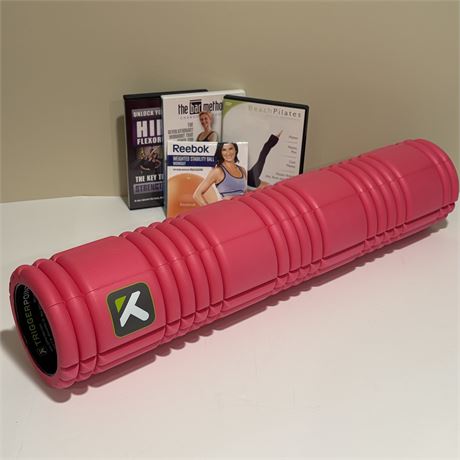 Trigger Point Performance Pink Foam Roller w/ Workout DVDs