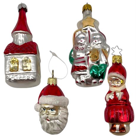 (4) Blown Glass Ornaments