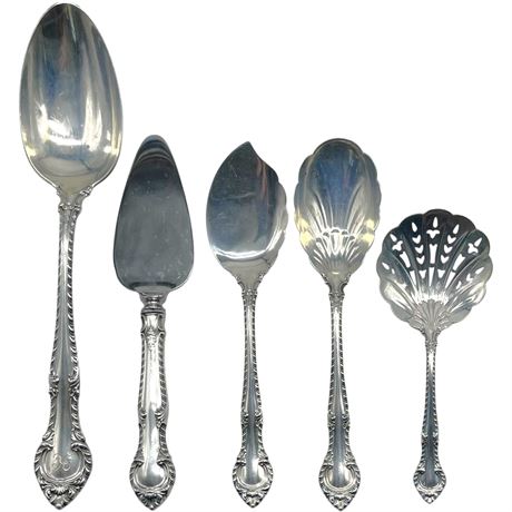 Gorham 925 Sterling Silver “English Gadroon” 5pc Serving Set