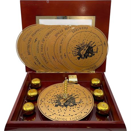 Mr. Christmas Musical Brass Bell Symphonium Box w/ Interchangeable Metal Discs