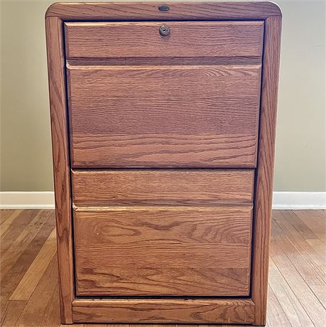 2-Drawer Solid Wood Filing Cabinet - No Key