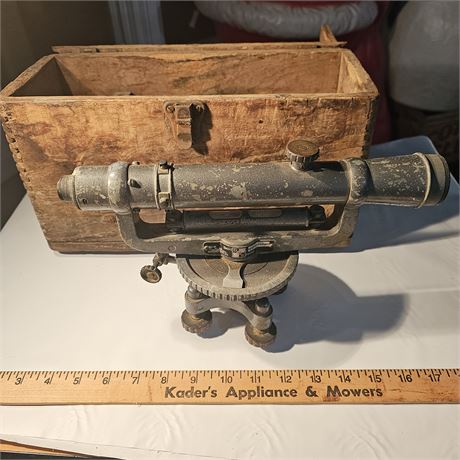 Vintage surveying transit level,"David White" model, with the model number 8114