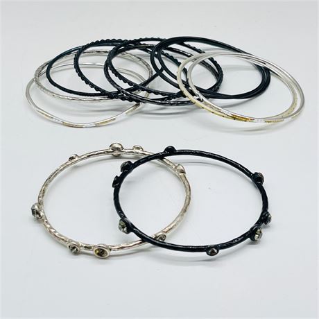 Contemporary Costume Jewelry Bangle Bracelet Set