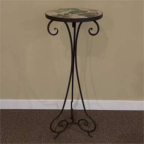 Iron Plant Stand with Mosaic Top