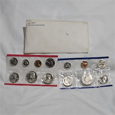 Lot of 2 U.S. Mint Uncirculated Coin Set, 1981 and 1981 D