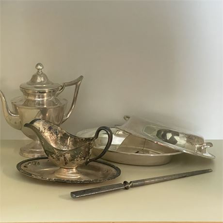 Lot of Silver-Plated Serving Pieces