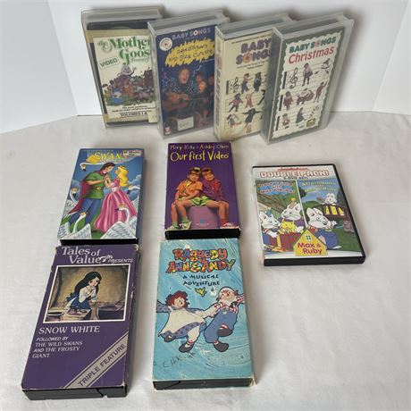 Children's Vintage VHS Tapes and DVD's