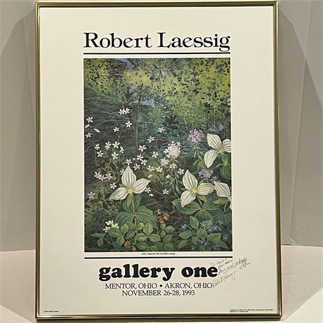 Signed Robert Laessig Dogwood Trails Framed Art Print
