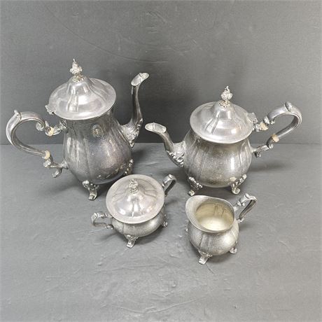 Gorham Heritage Silver Plate Coffee + Tea Set - Stamped