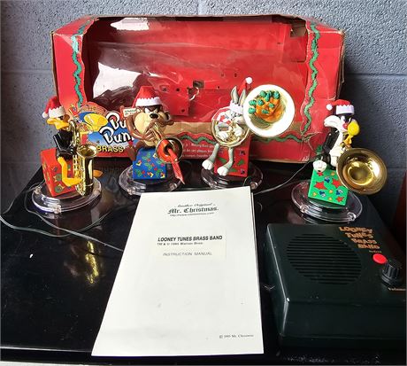 1995 Mr. Christmas Looney Tunes Brass Band~Animated Musical Ornaments in Motion