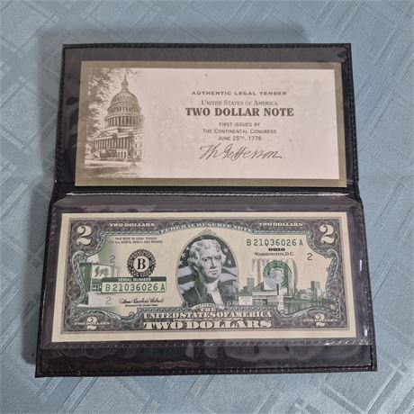 2003 Colorized OH $2 Bill w/NFL Hall of Fame & Ohio Skyline