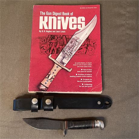 Fisherman's Solution Sheath, Fixed Blade Knife and Knife Book