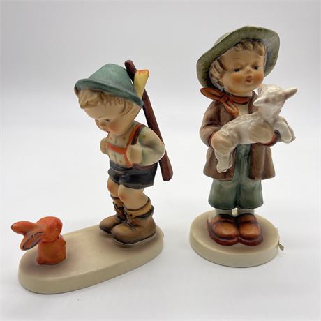 Goebel Hummel 1960s-70s "Sensitive Hunter" & "Lost Sheep" Stylized Bee Figurine