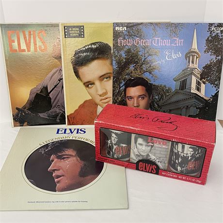 Elvis Vinyl Records w/ Collectable Mug & Hot Cocoa Mix Gift Set