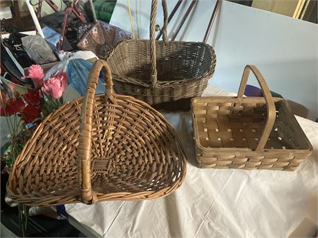 Collection of wicker baskets,