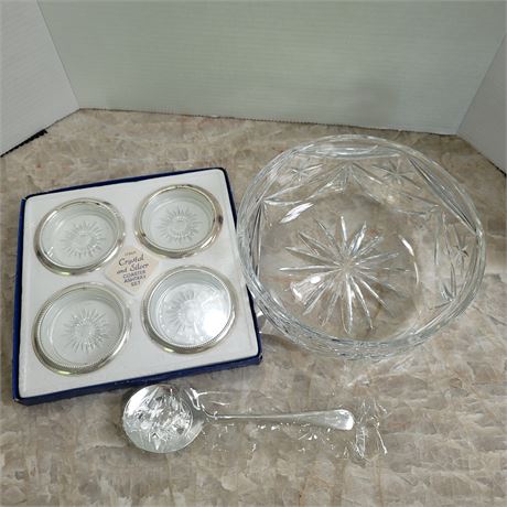 Silver & Crystal Serving Set