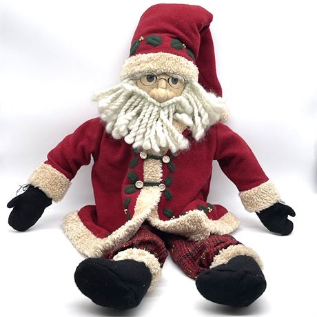 Plush Santa Doll with Yarn Beard - 3 ft tall