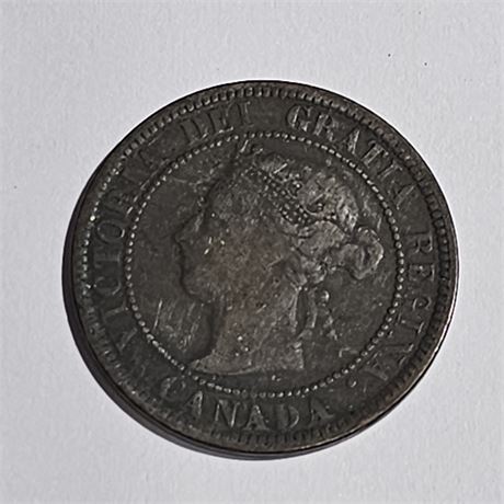 Canadian one-cent coin  1884.