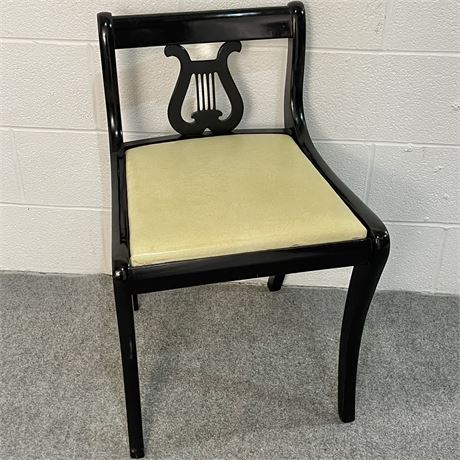 Duncan Phyfe-Style Lyre Back Chair with Upholstered Seat
