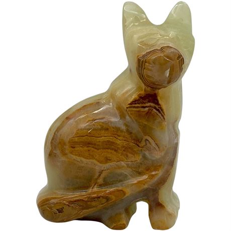 Handcrafted Onyx Cat Figurine