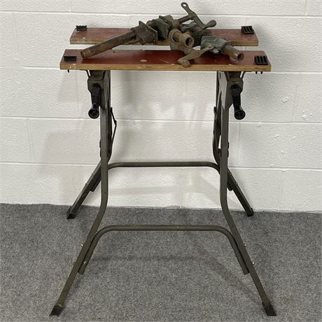 Folding Black & Decker Workmate with 3 Vtg Clamps