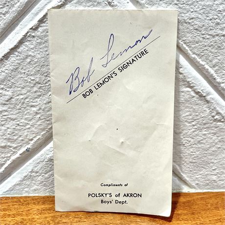 Bob Lemon's Signature on 1950 Official Score Card