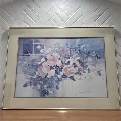 1986 Dalina Darton Framed Floral Art Print