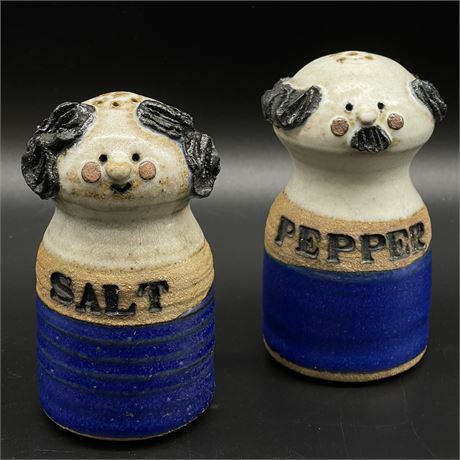 Vintage “Mr and Mrs Salt and Pepper” Pottery S&P Shakers