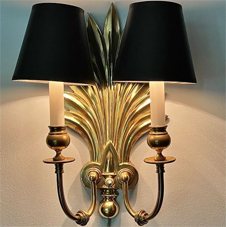 Brass Dual Light 3-Way Wall Sconce