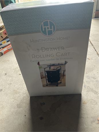 Huntington Home 3-Drawer Rolling Cart.