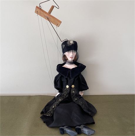 Vtg Handmade Chalkware Marionette Puppet