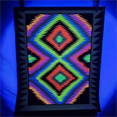1970s Navajo OP Black Light Poster