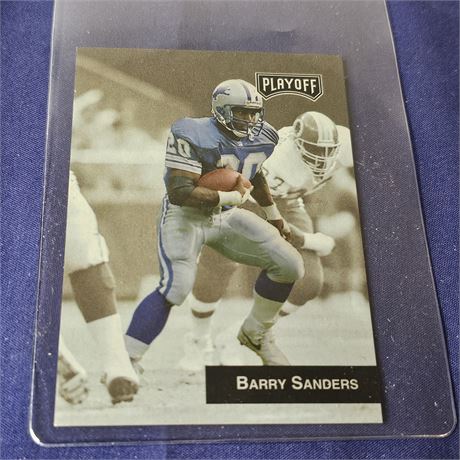 Barry Sanders 1993 Playoff Card in Protective Sleeve
