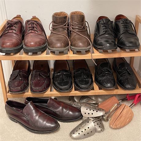 Lot of Men's (Mainly Size 8 1/2) Vintage Shoes and Stretches - Rack not Included