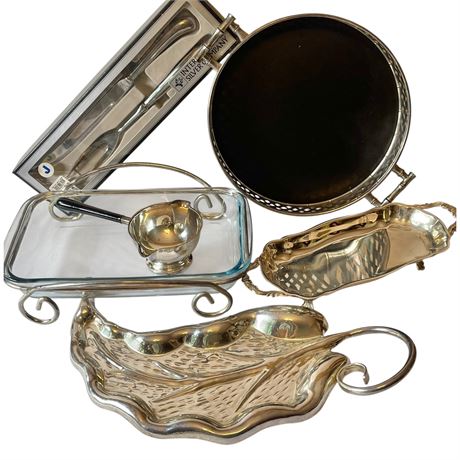 Vtg Silver Plated Serveware