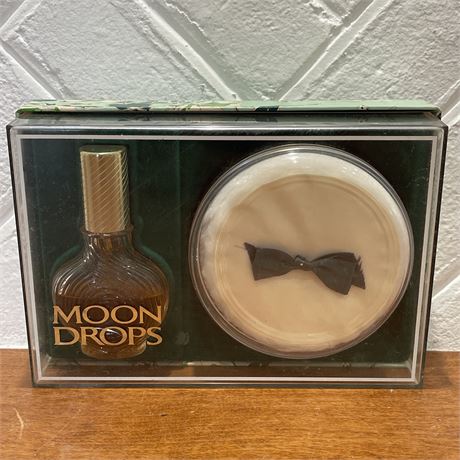 Vtg Revlon Moon Drop Concentrated Cologne Spray with Perfumed Dusting Powder Set