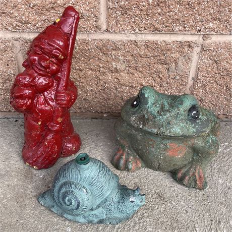 Grouping of Cement Yard Decor