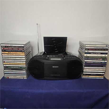 SONY CD Player & Jazz CD Lot