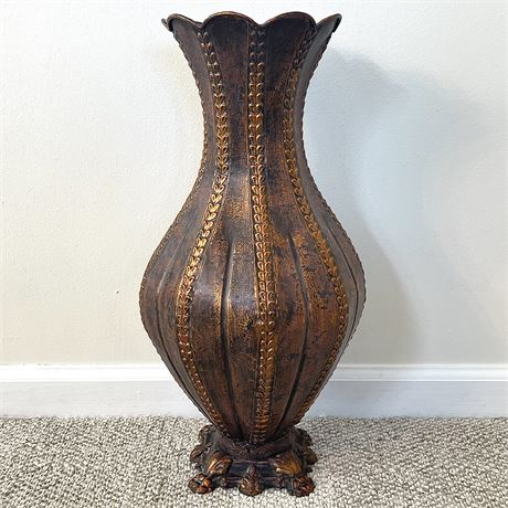 Large Metal Floor Vase