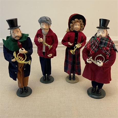 (4) Vtg Byers'-Choice-Style Caroler Figurines