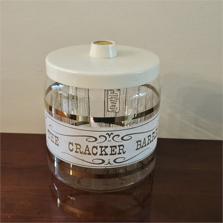 Vintage Pyrex "The Cracker Barrel" Glass Lidded Canister Jar
