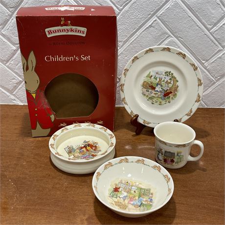Royal Doulton Bunnykins Children's Bone China Dinnerware Set w/ add'l Bowl