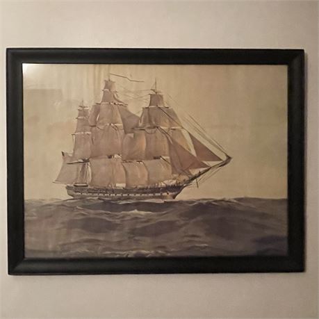 Signed Charles Robert Patterson 1925 Nautical Framed Art Print