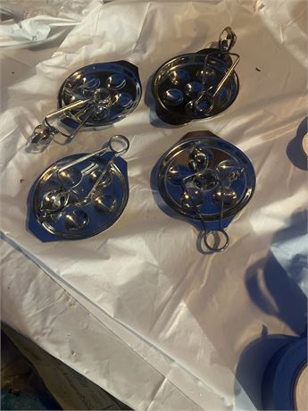 Lot Of 4  ESCARGOT Pans Tongs