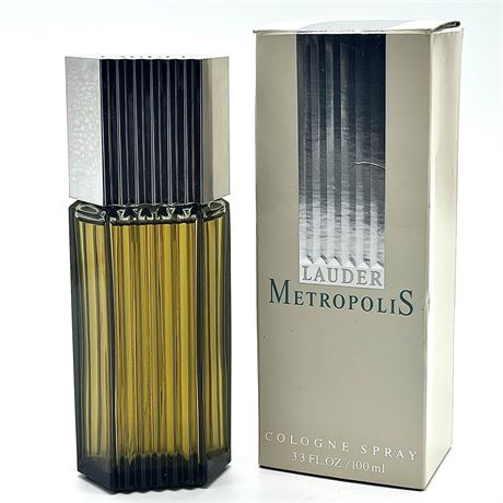 NOS Vintage Lauder Metropolis 3.3 Oz Men's Cologne Spray w/ Original Box