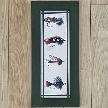 Decorative Fishing Flies Framed Wall Hanging